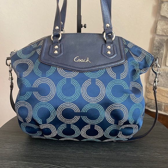 Coach Handbags - Coach Ashley Dotted OP ART North South Satchel Shoulder Bag